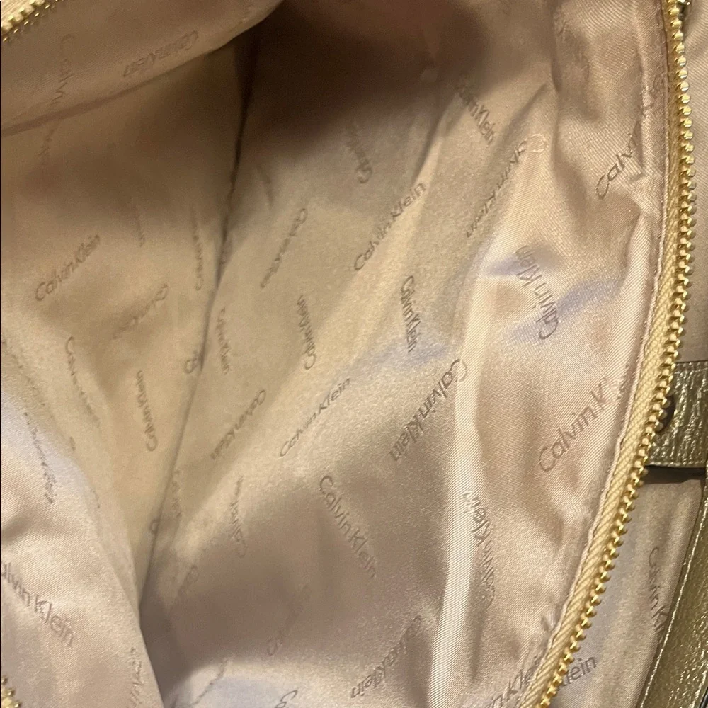 Calvin Klein Metallic Gold Satchel